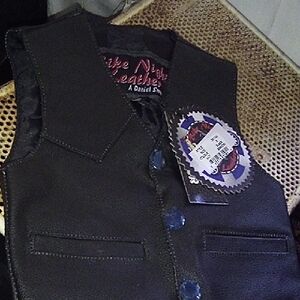 Kids Black Vest with Button Details